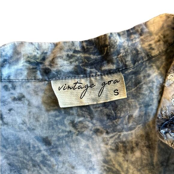 Vintage Goa Tie Dye Tunic with Floral Embroidery - Size S - Picture 8 of 12